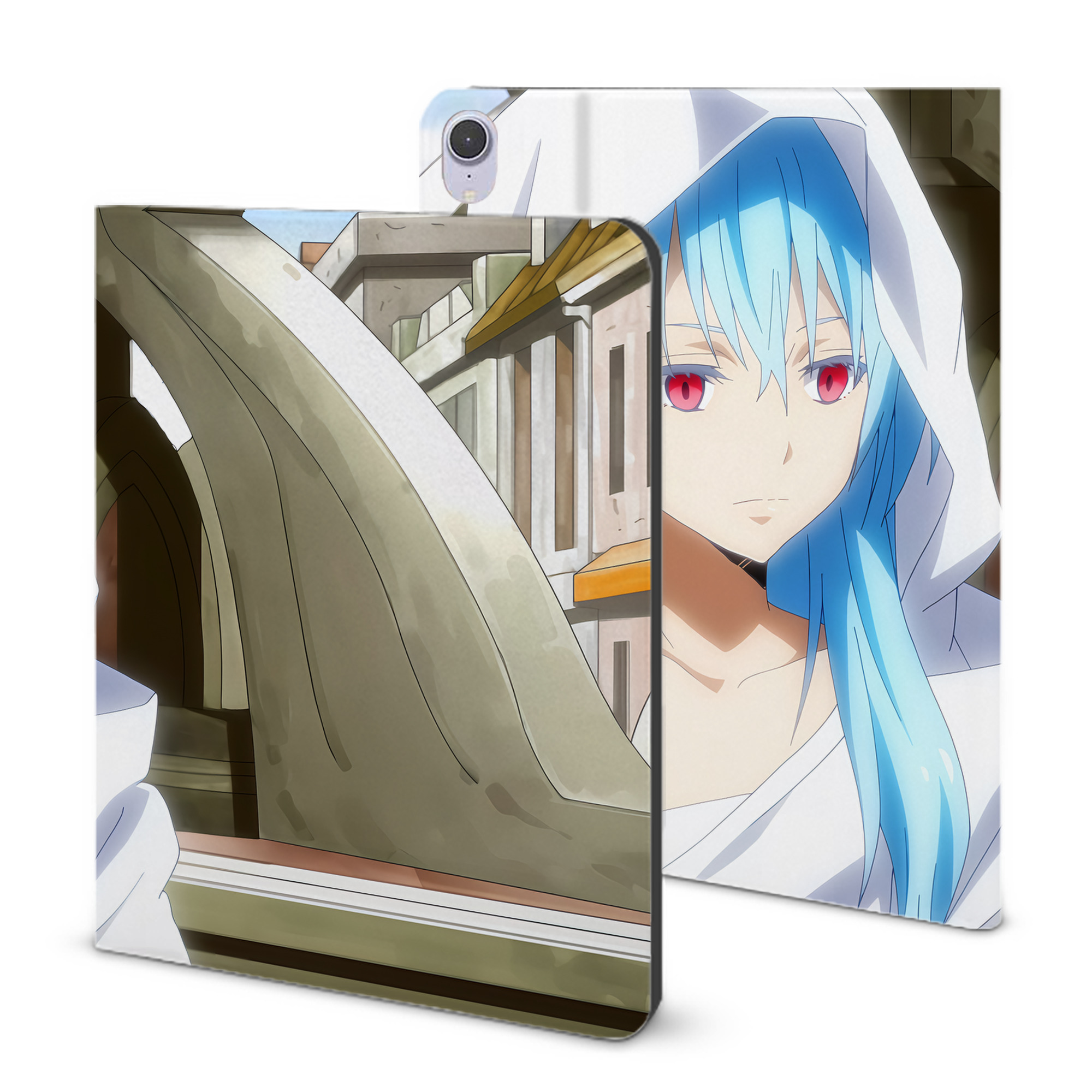 （画像用） 転スラ Regarding Reincarnated to Slime IPad ケース ブック型 PUレザー TPU 耐衝撃 軽量 薄型 ペン収納なし 全面保護 IPad 各モデル対応